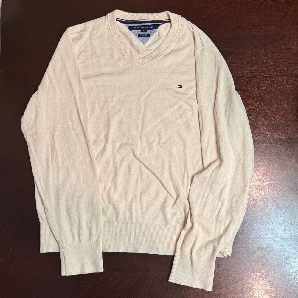 Tommy Hilfiger Beige V-Neck Pullover